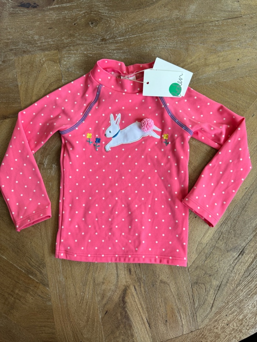 NWT Baby Boden Bunny Rash Guard Swim Top 12-18M